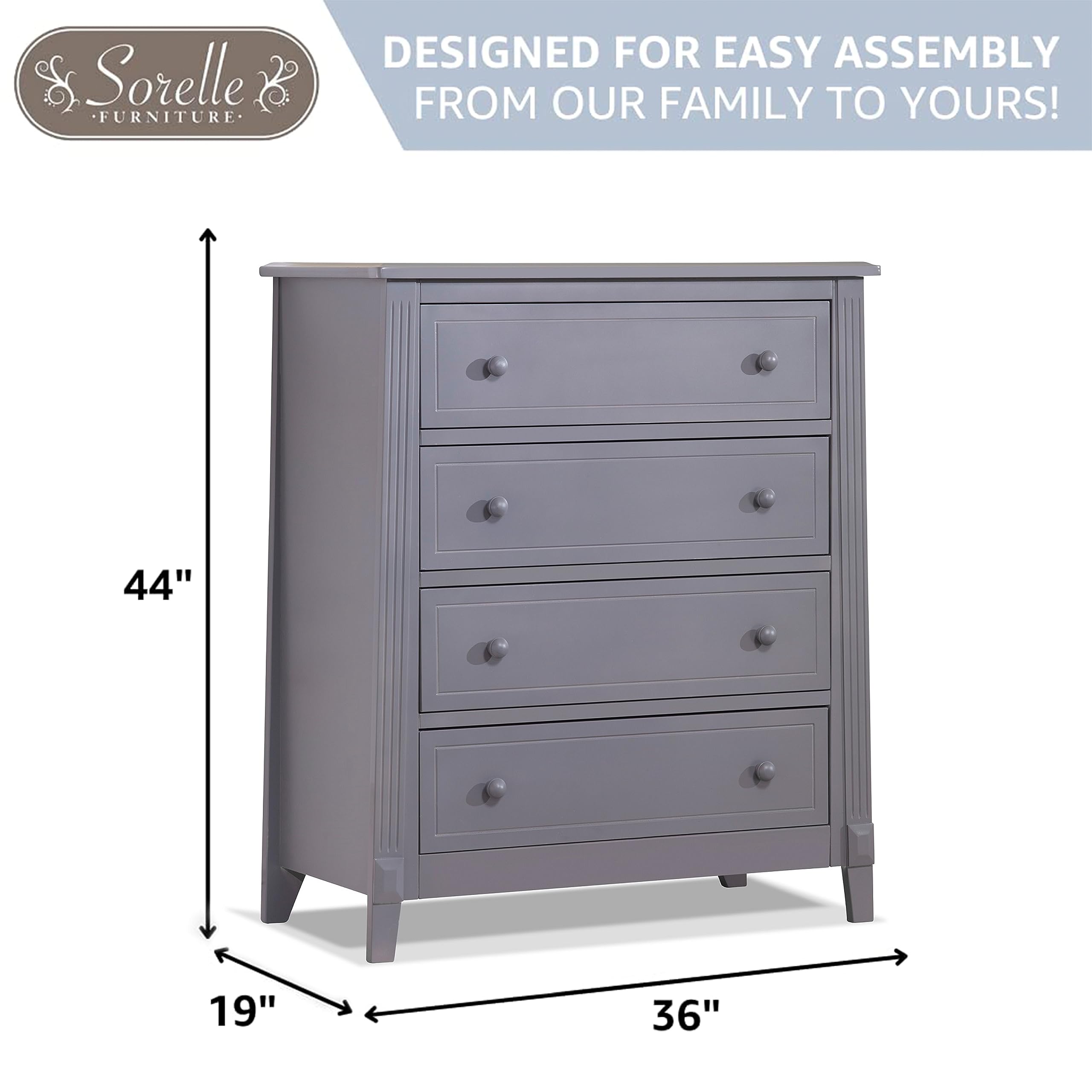 Berkley Baby Dresser with Drawers - Weathered Gray