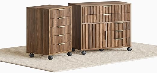 5-Drawer Mobile File Cabinet with Locking Wheels