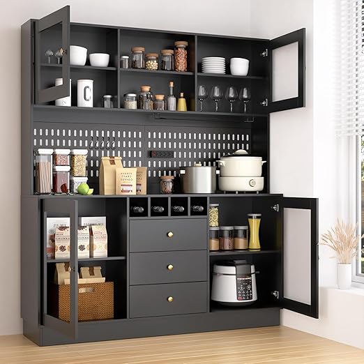 Tall Kitchen Hutch Cabinet with Storage