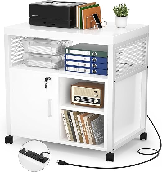 Lateral File Cabinet with Charging Ports