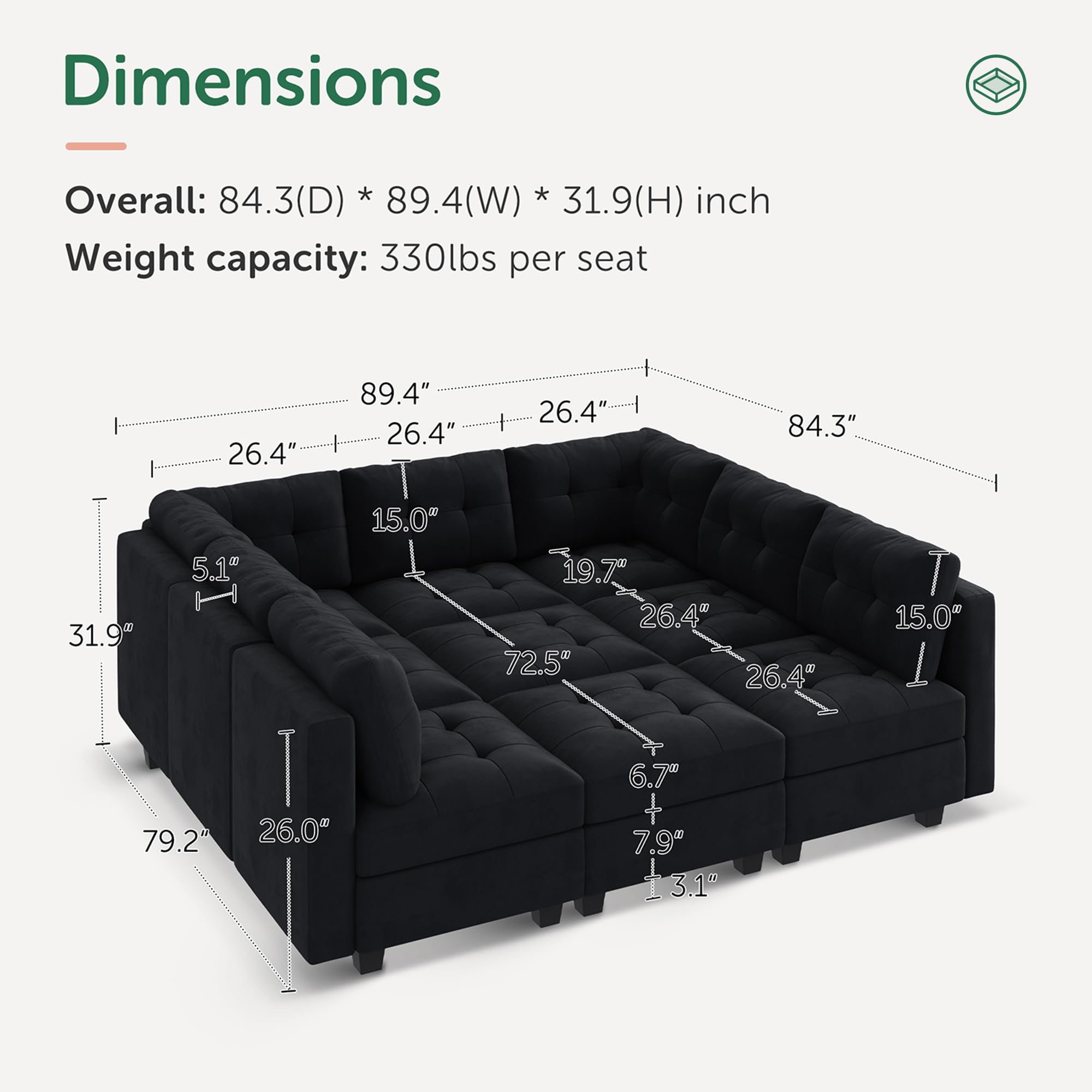 Modular Sectional Sofa with Storage