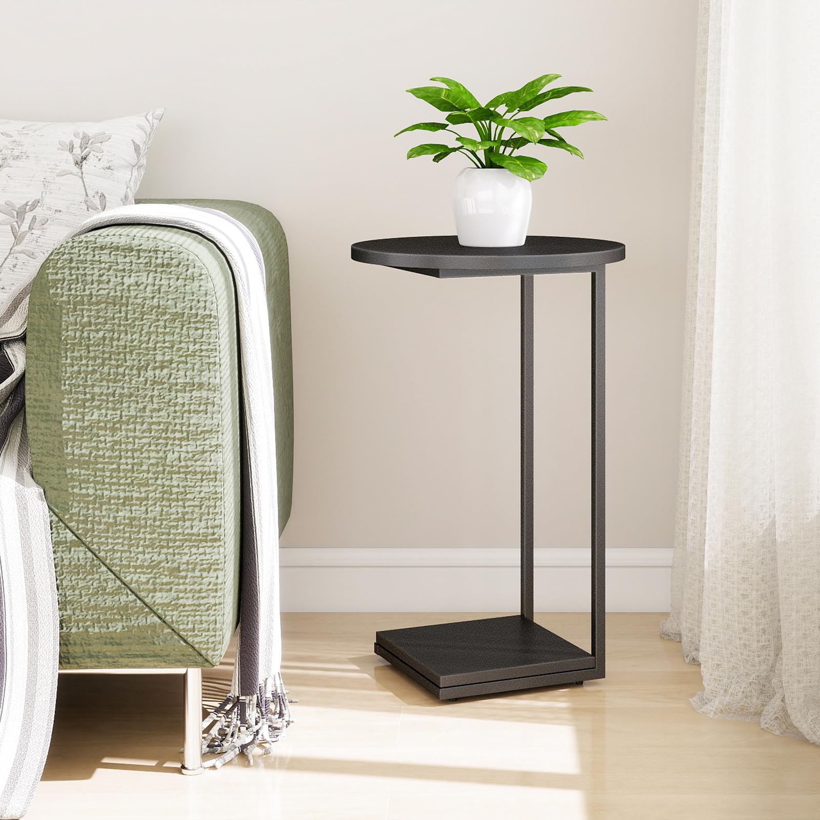 C Shaped End Table Set of 2