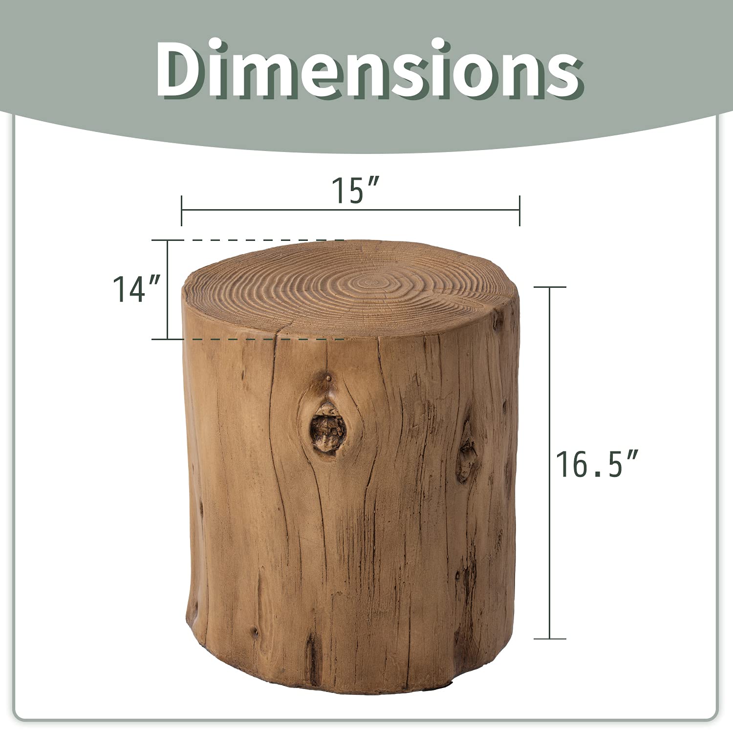 Concrete Stump Side Table Set of 2