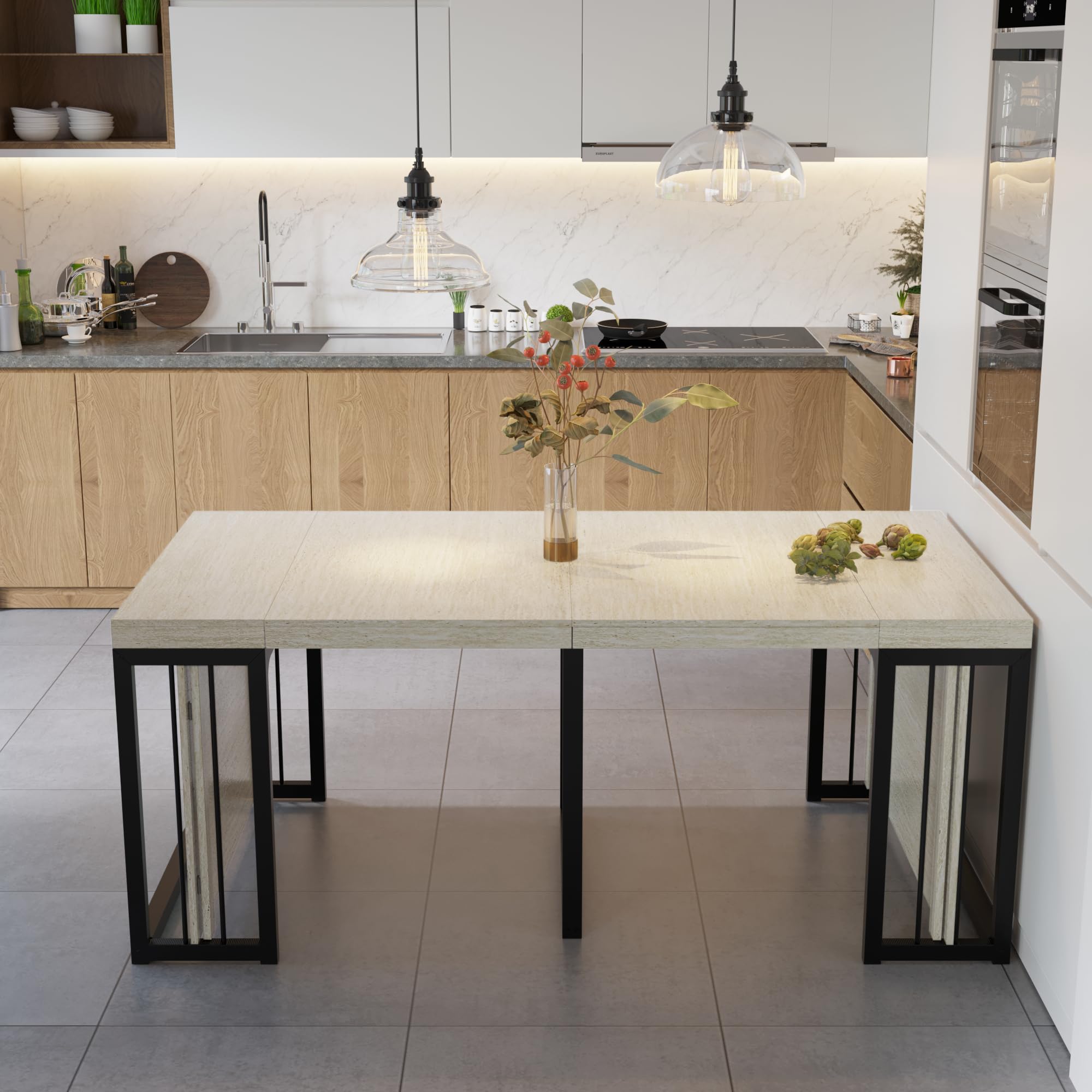 118" Extendable Dining Table for 2-10 People