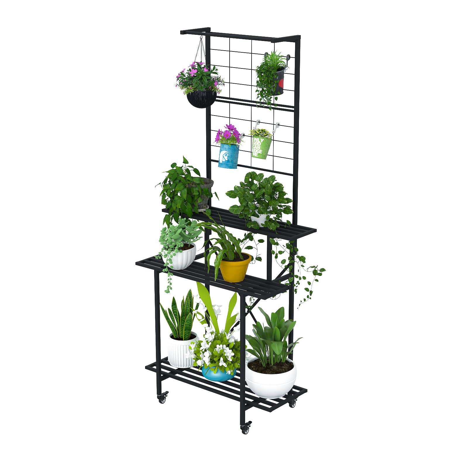 3 Tier Heavy Duty Plant Stand with Wheels