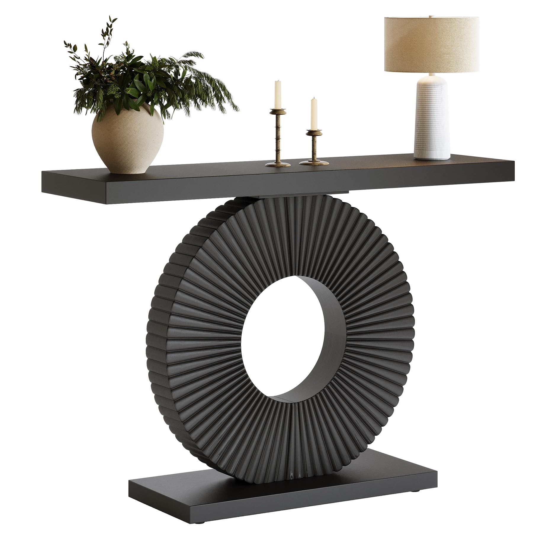 Modern Entryway Console Table with Geometric Base