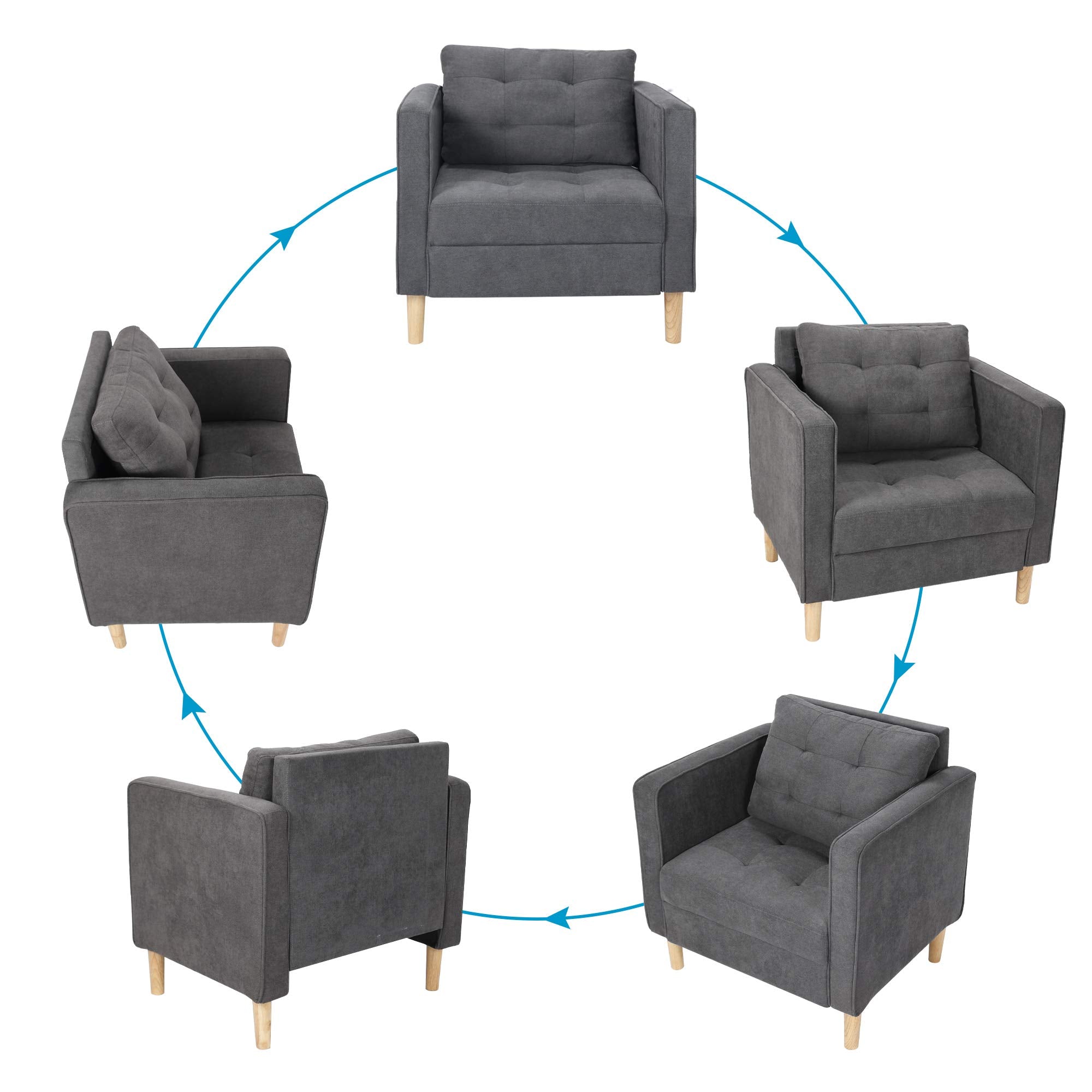 Mid-Century Modern Accent Chair with Arms