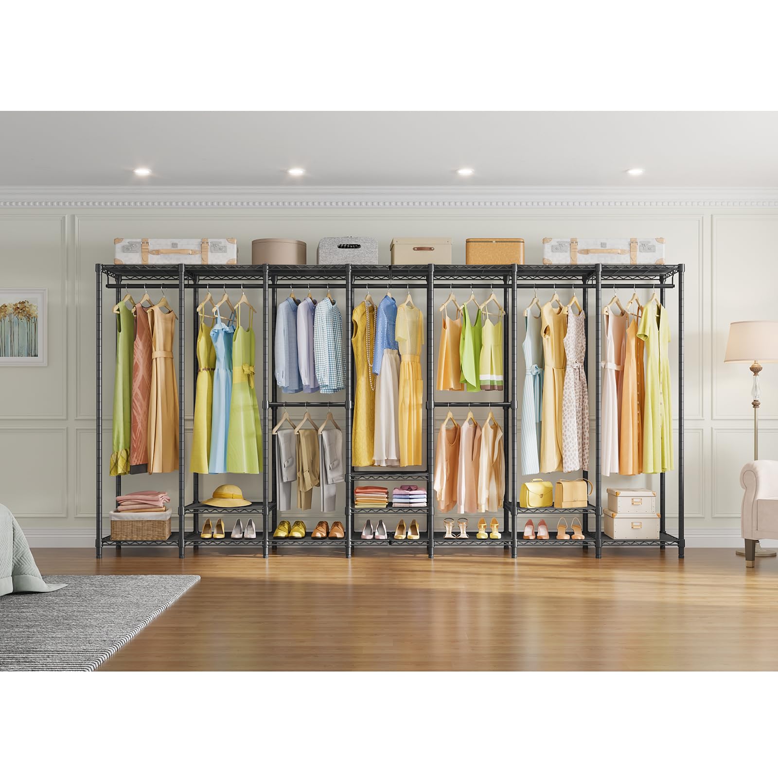 Heavy Duty Clothes Rack Freestanding Closet Organizer