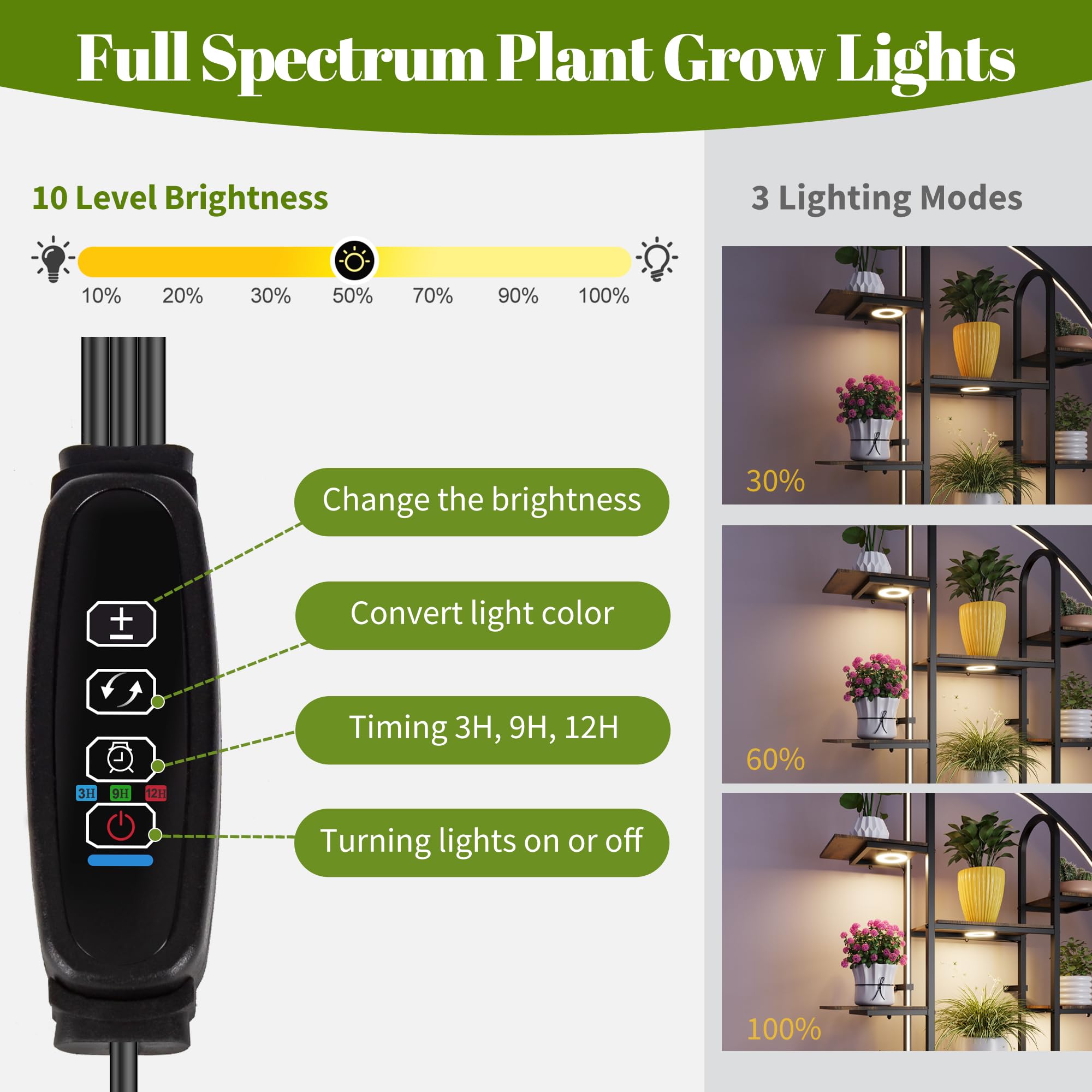 9-Tier Plant Stand with Grow Lights