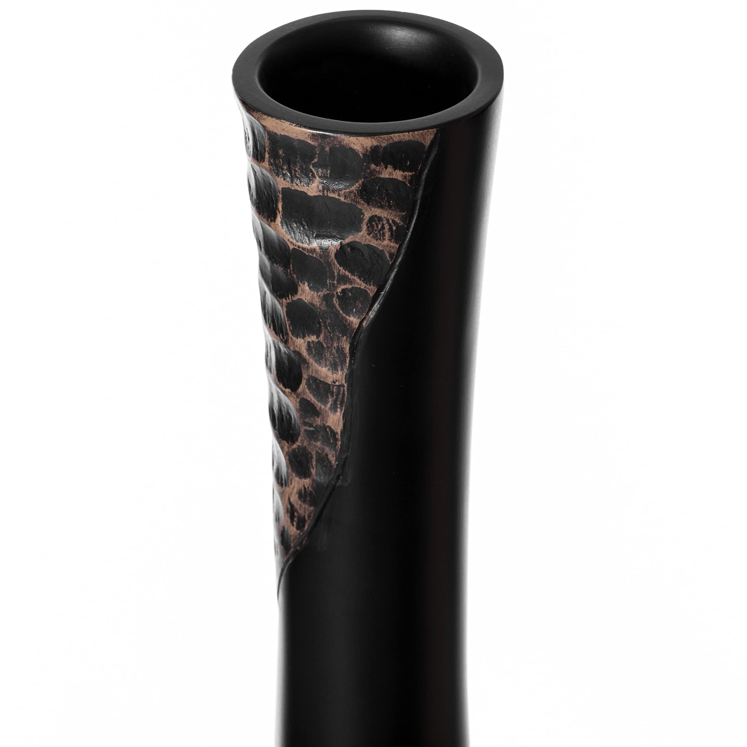 42 Inch Bottle Shape Floor Vase Brown Cobbled Stone Pattern