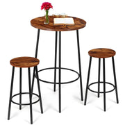 Round Pub Dining Set 3 Piece with Counter Height Bar Stools