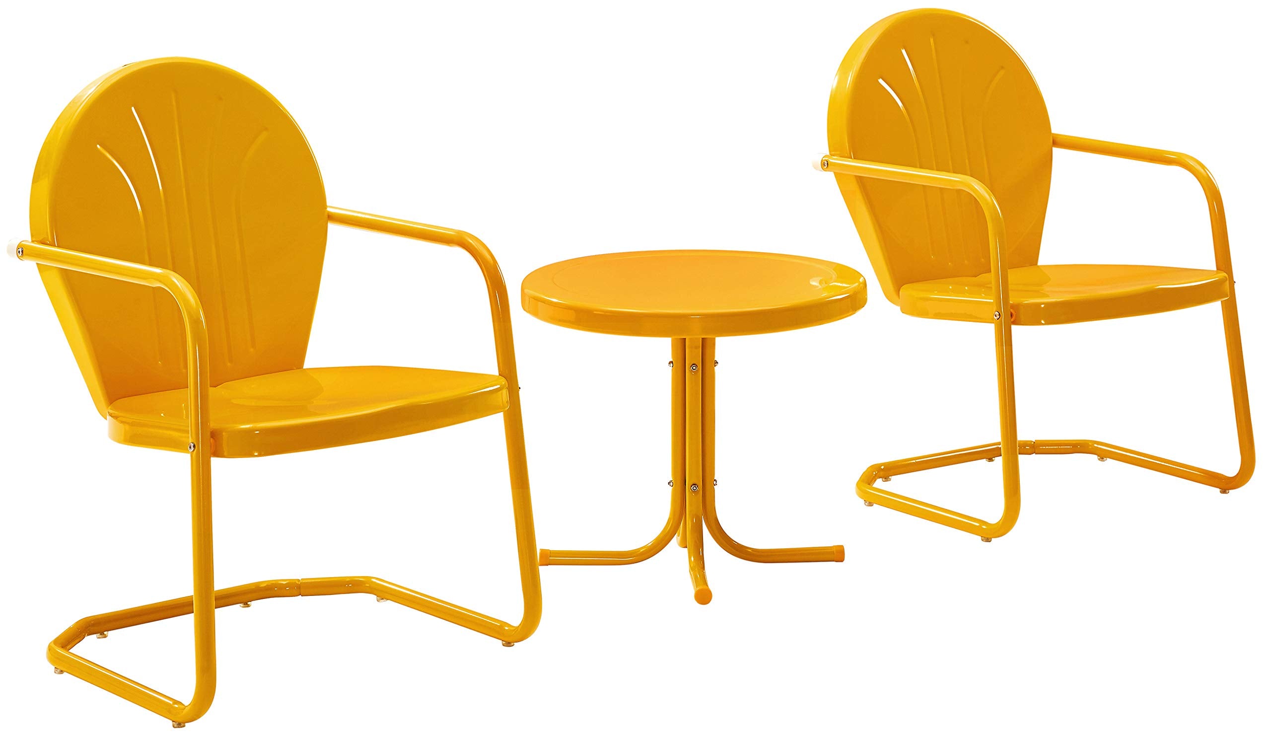3-Piece Metal Outdoor Bistro Set with Chairs and Side Table