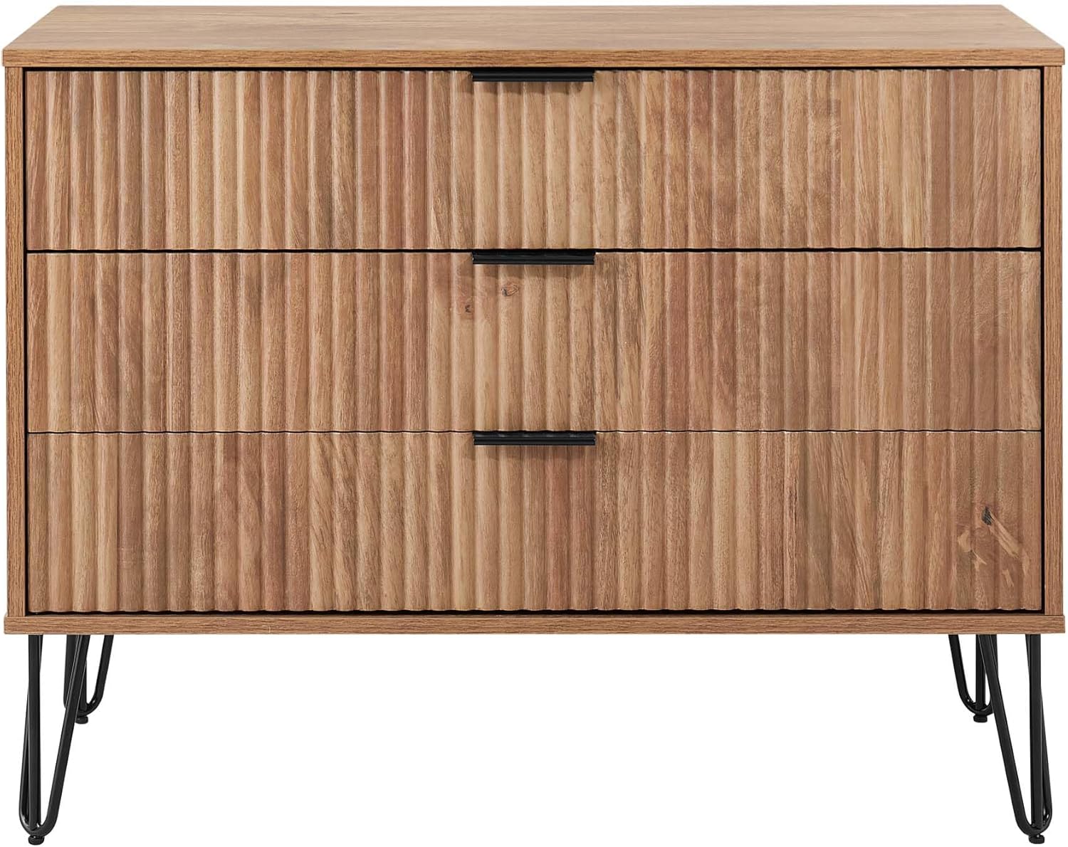 3-Drawer Dresser with Ribbed Front