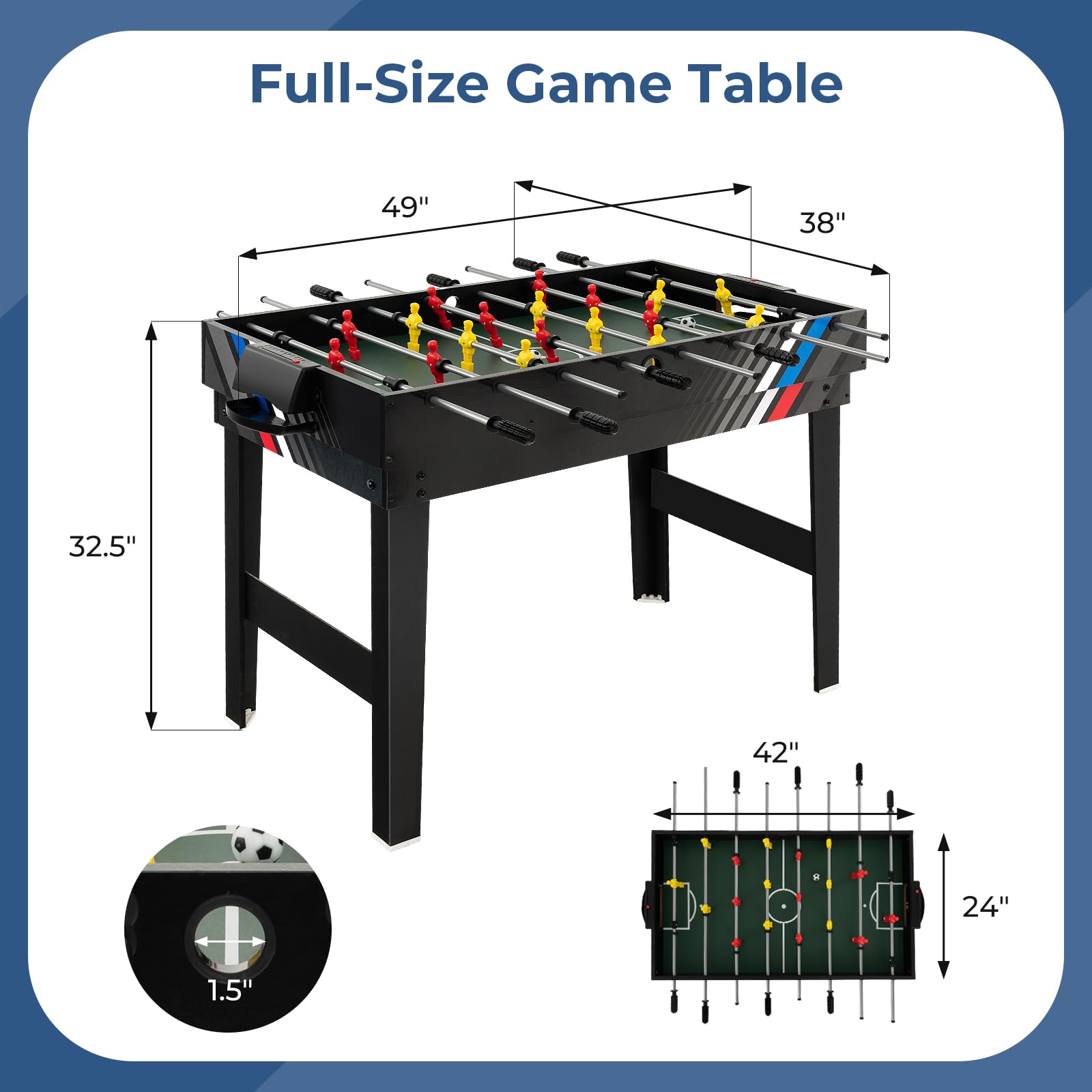 4-in-1 Multi Game Table with Foosball, Pool, Air Hockey & Table Tennis