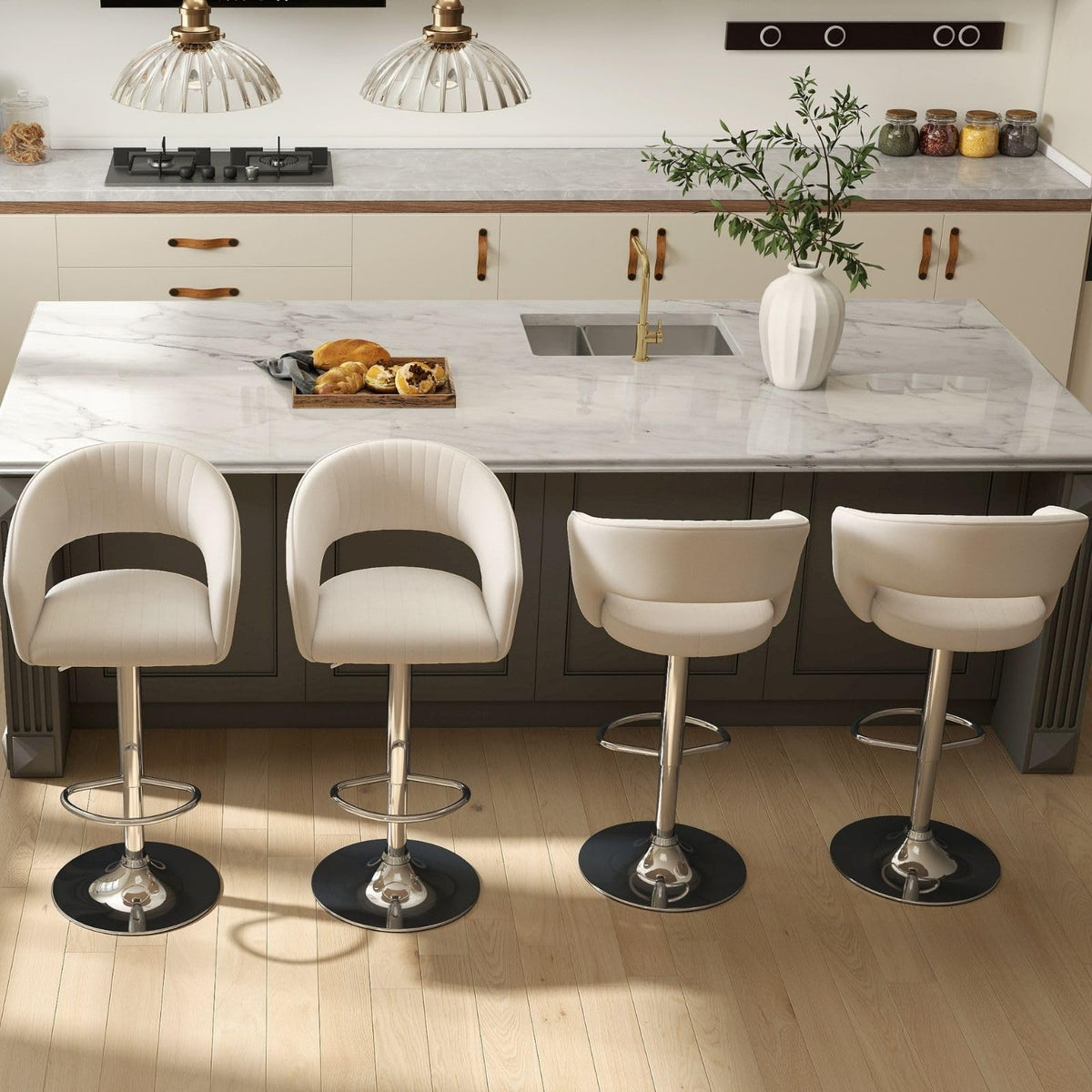 Adjustable Swivel Bar Stools Set of 2