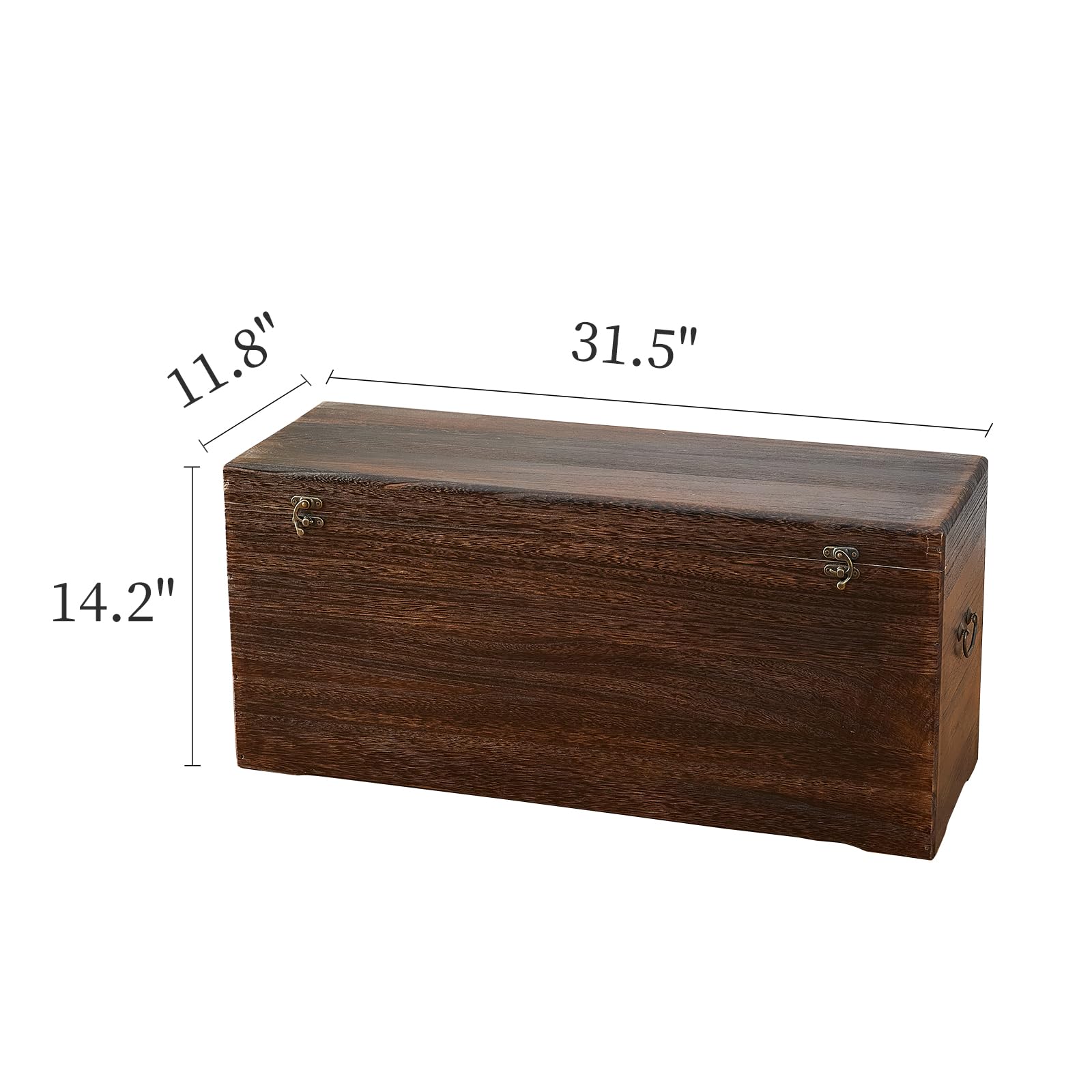 Wooden Storage Chest Rustic Trunk