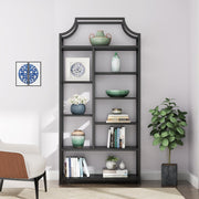 8-Tier Open Shelf Bookcase with Black Metal Frame