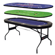 8 Player Poker Table with Interchangeable Game Mats