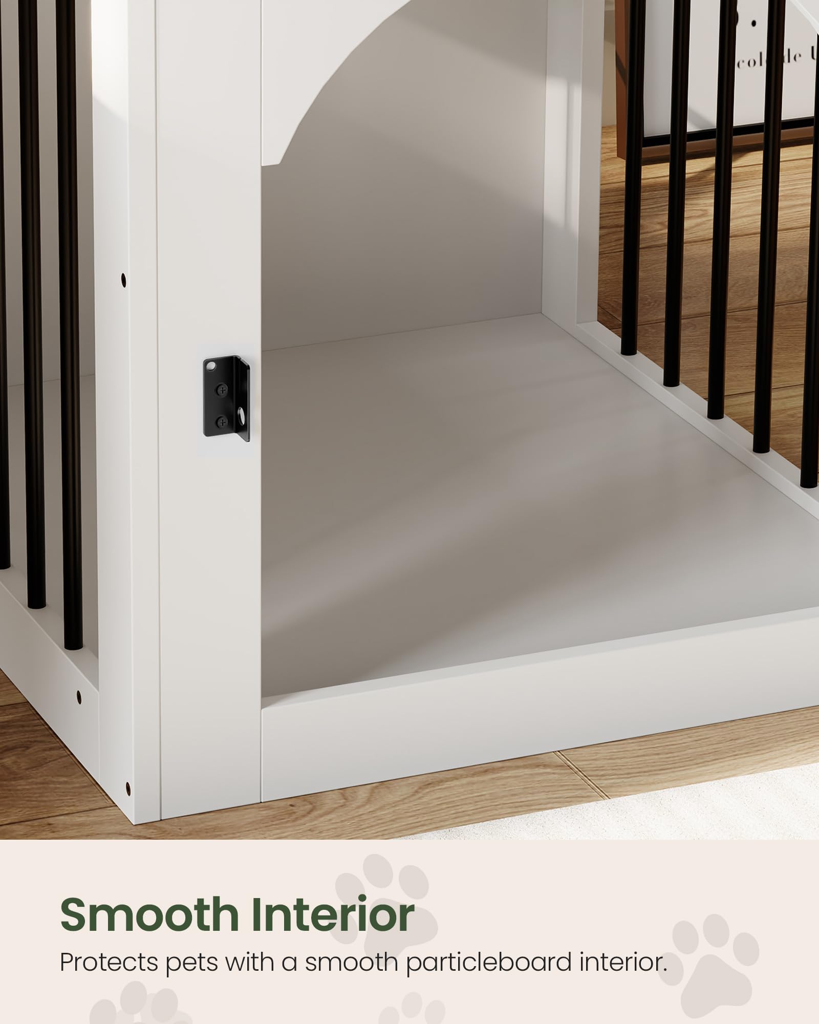 Wooden Dog Crate Furniture with Charging Station and Storage Drawer