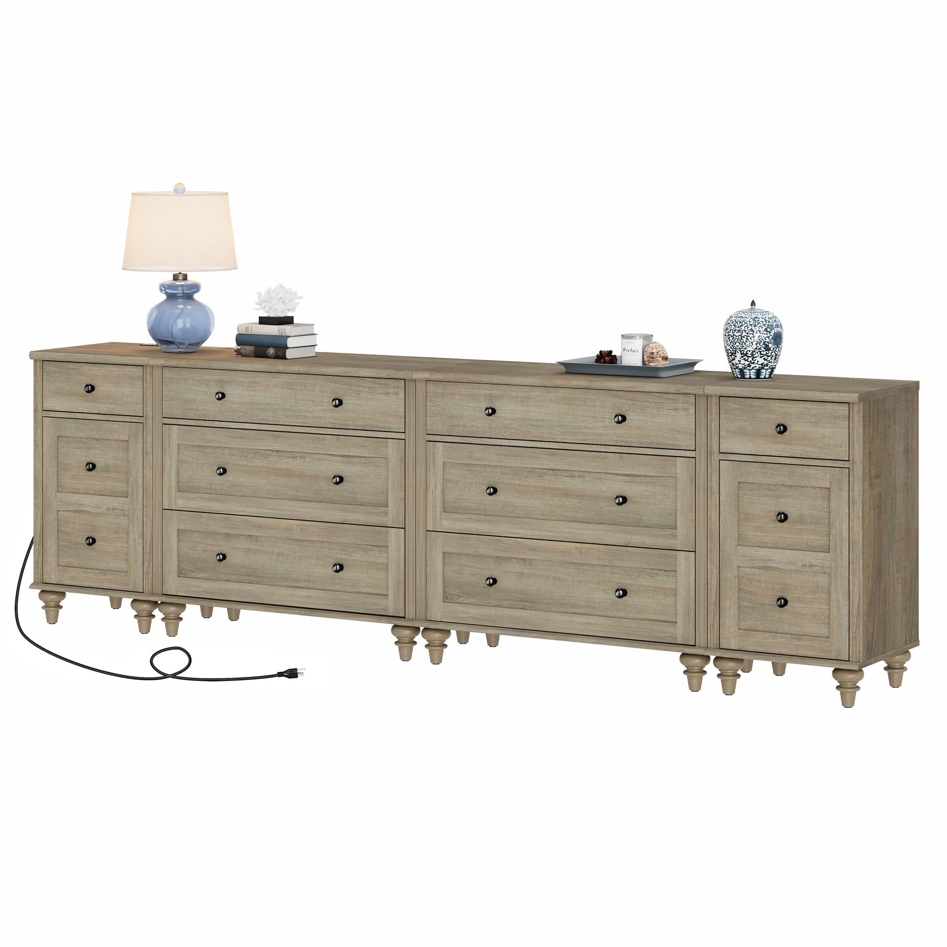 8-Drawer Dresser with Charging Station and Storage