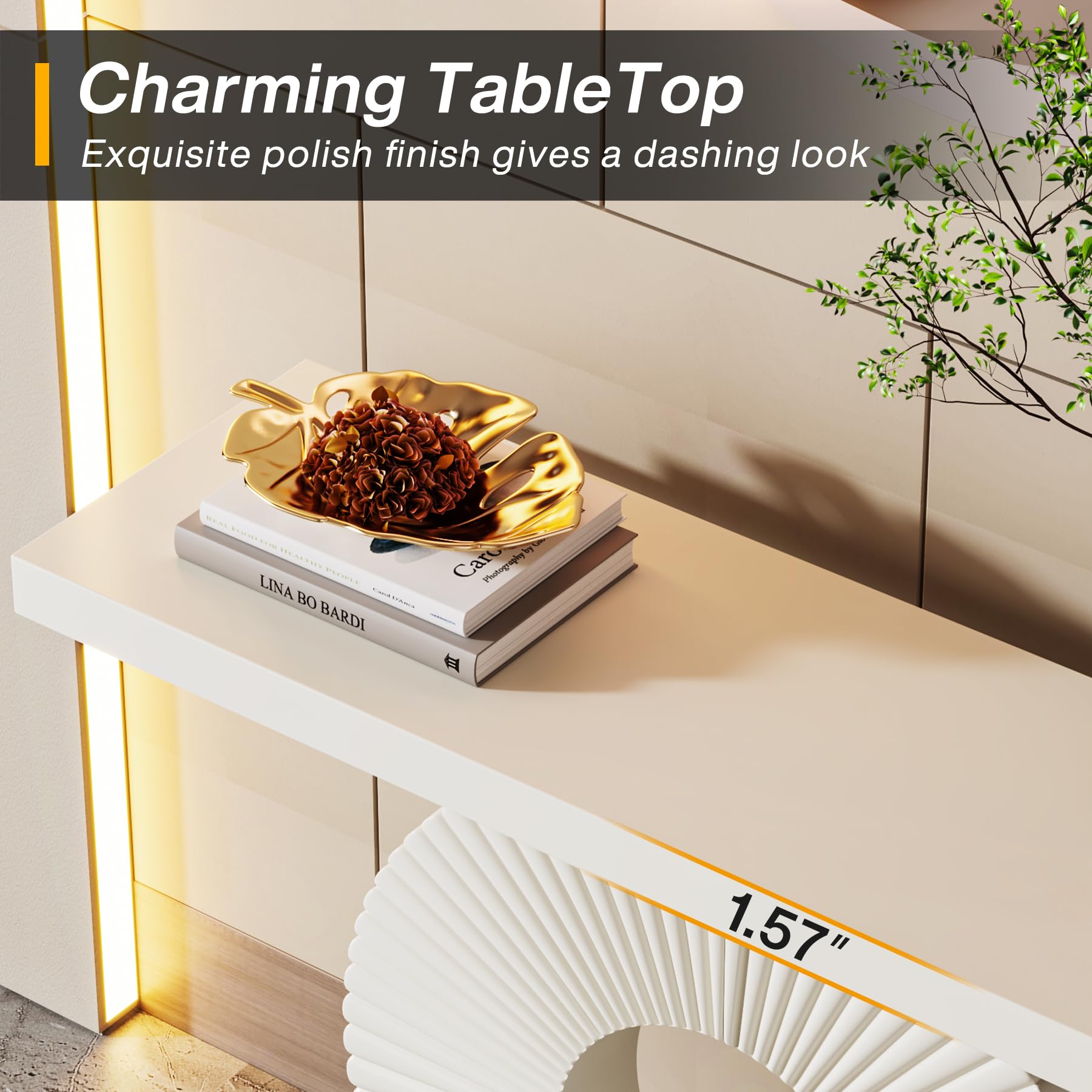 Modern Console Table with Geometric Base