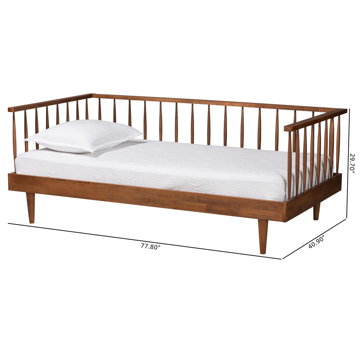 Mid-Century Modern Ash Walnut Twin Daybed