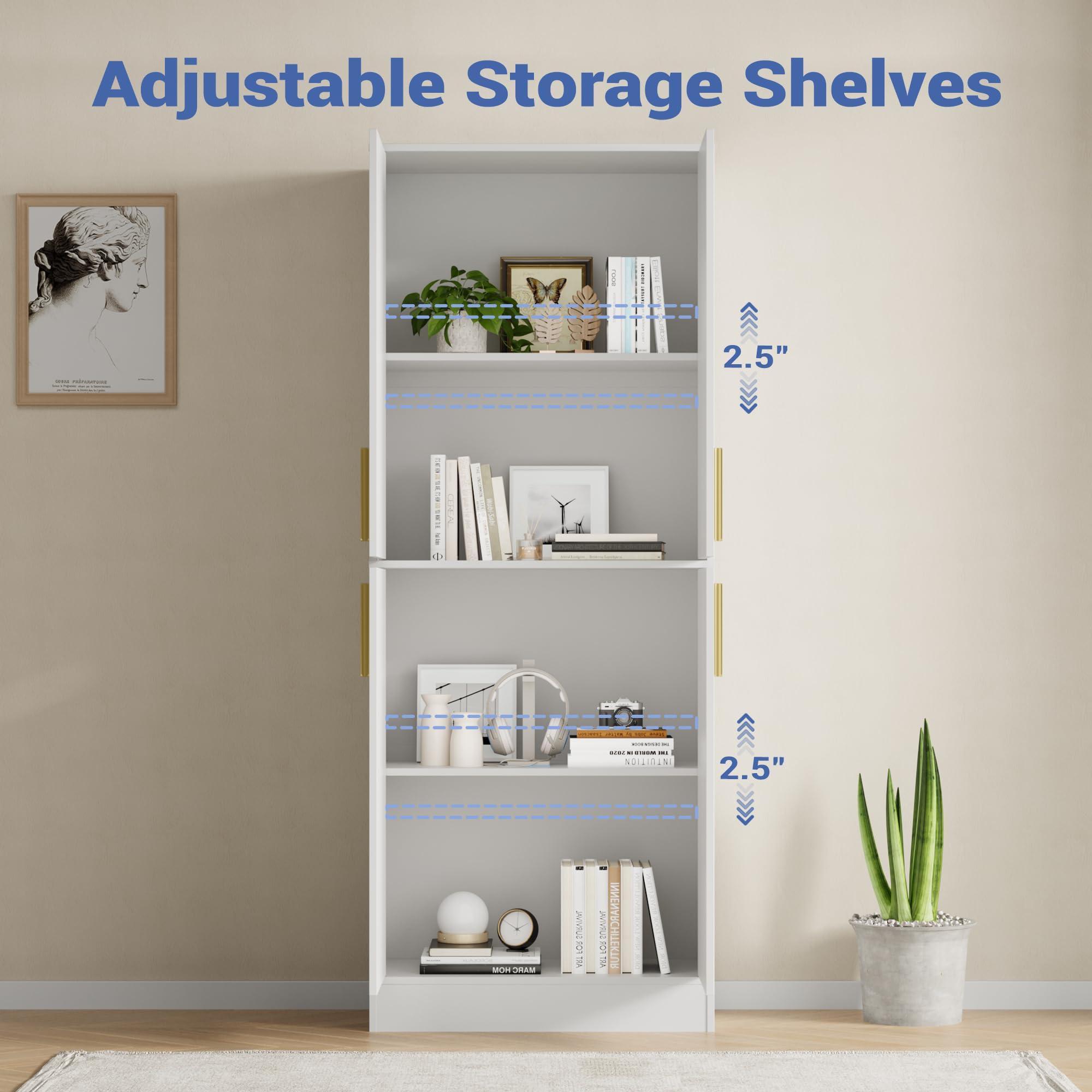 Tall Pantry Cabinet with 4 Doors