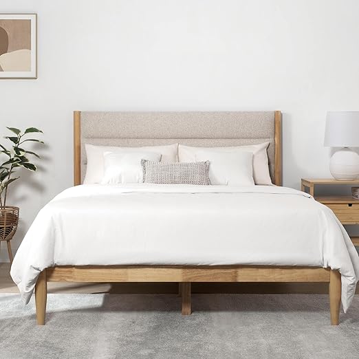 Full Size Upholstered Platform Bed Frame with Headboard