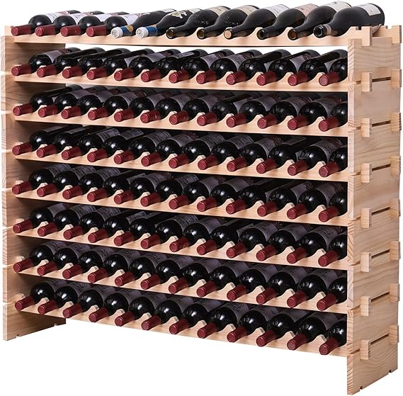 120 Bottle Pine Wood Wine Rack