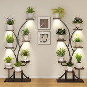 8-Tier Corner Plant Stand with Grow Lights