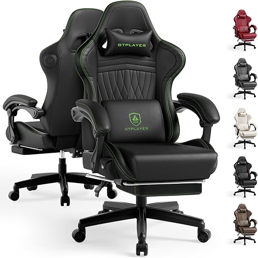 Music Gaming Chair with Built-in Speakers and Bluetooth