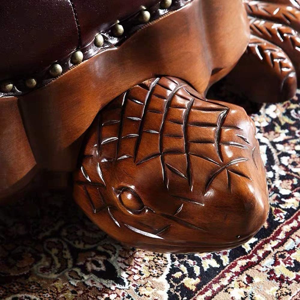 Turtle Footstool Ottoman with Wheels