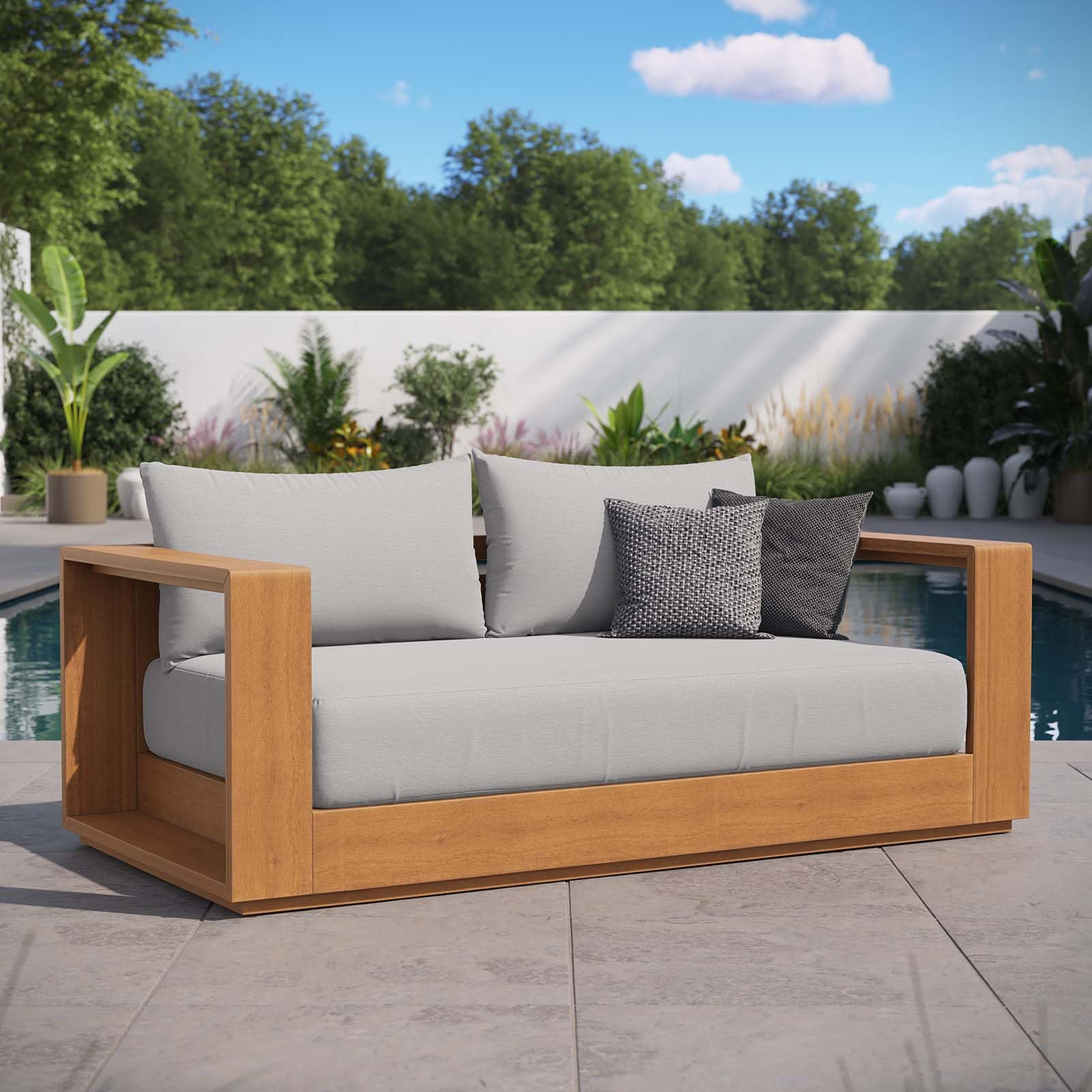 Tahoe Acacia Wood Outdoor Patio Loveseat