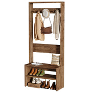 Hall Tree with Bench and Shoe Storage 70.8" Tall