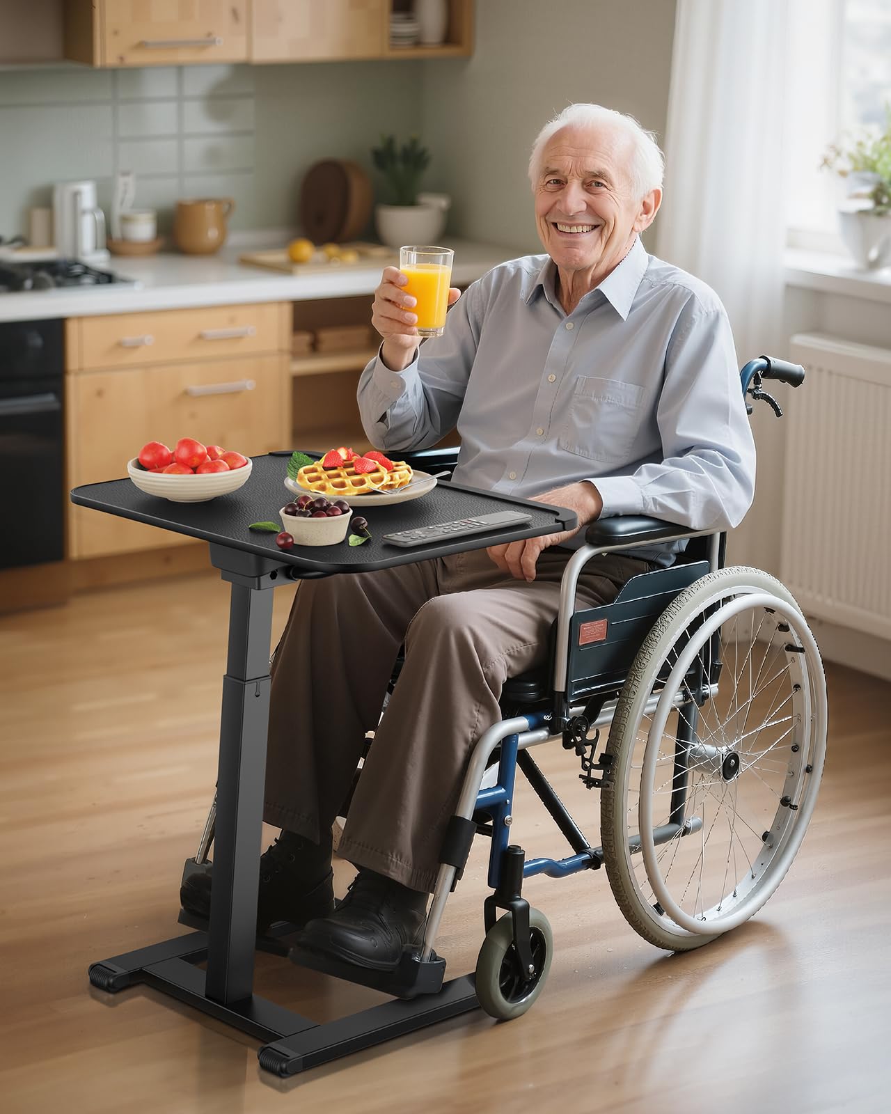 Mobile TV Tray Table with Wheels