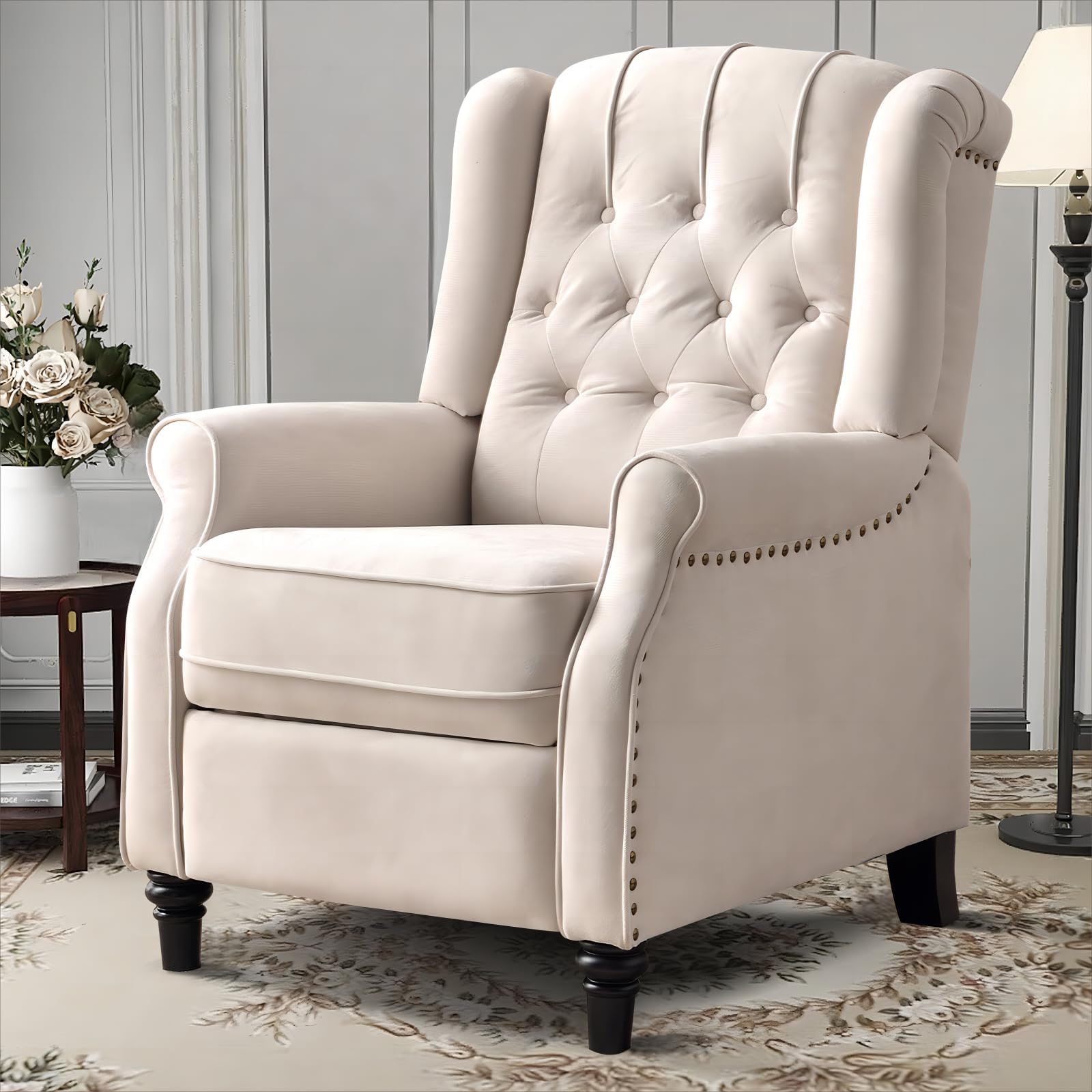Pushback Recliner Chair with Rivet Decoration