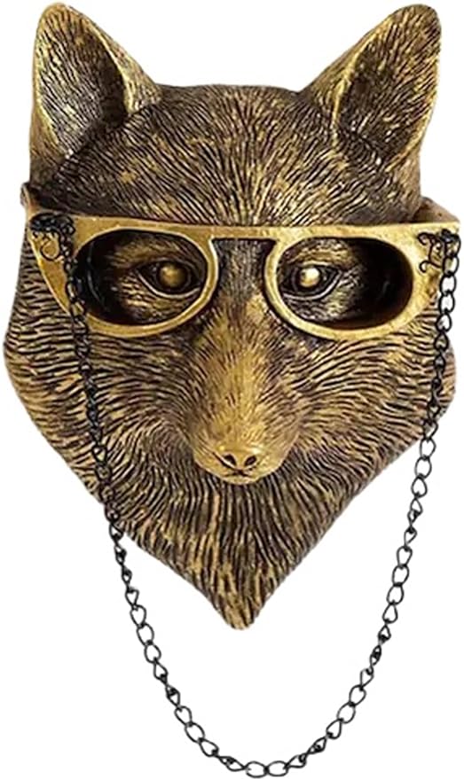 5 Pack Animal Head Wall Decor Gold Sculpture Set