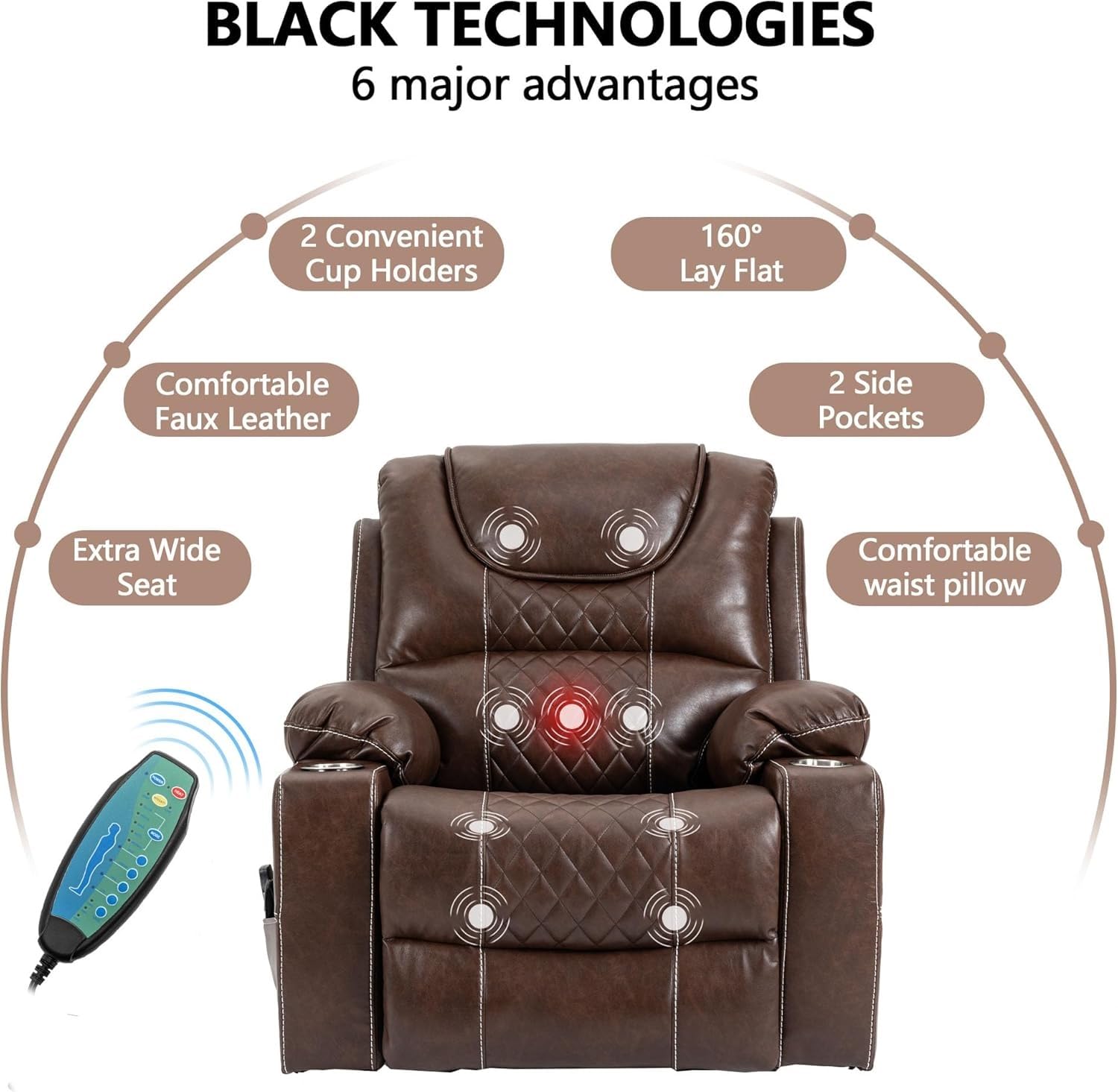 Electric Lift Recliner with Heat and Massage