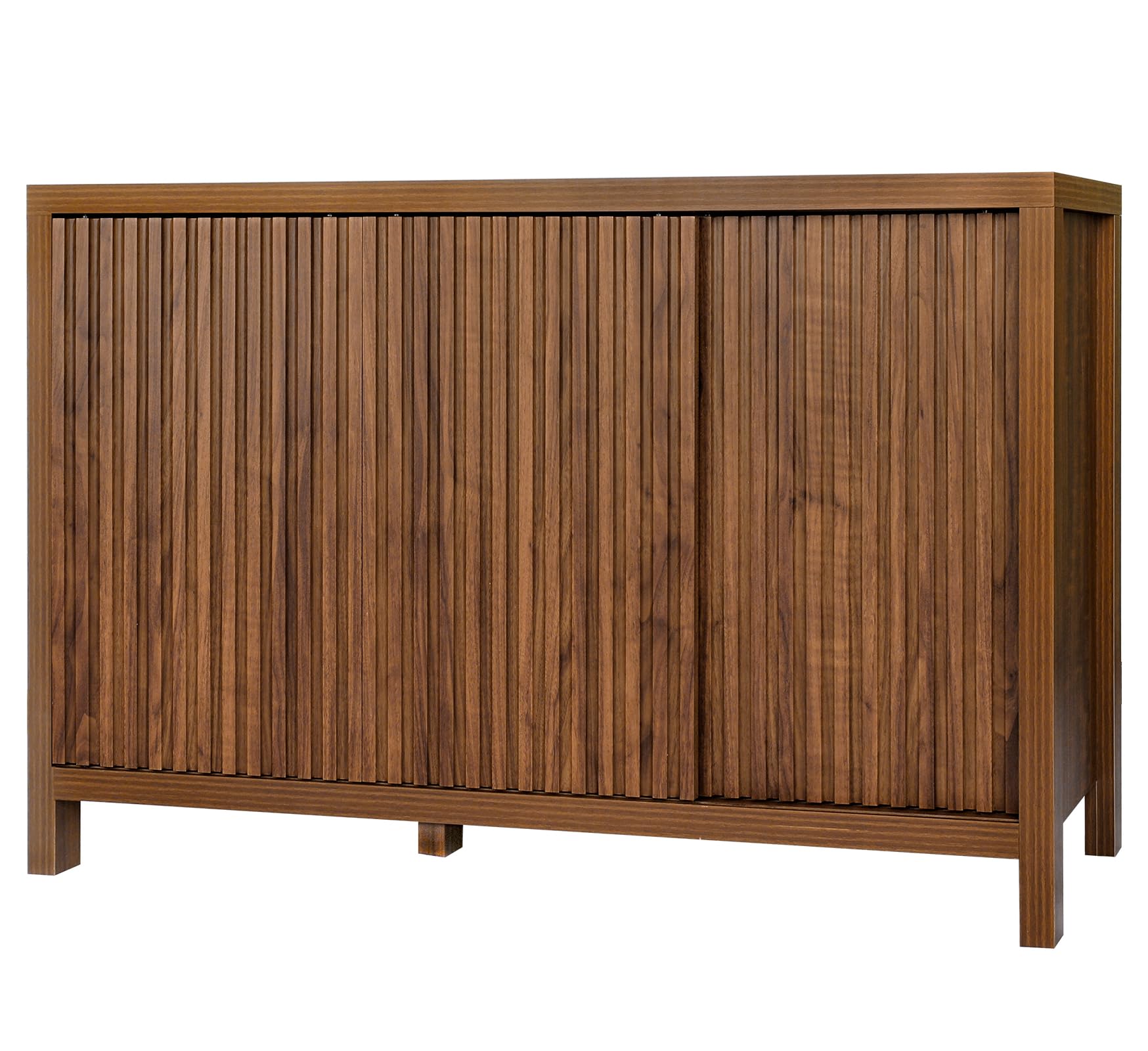 Fluted Sideboard Buffet Cabinet with Adjustable Shelves
