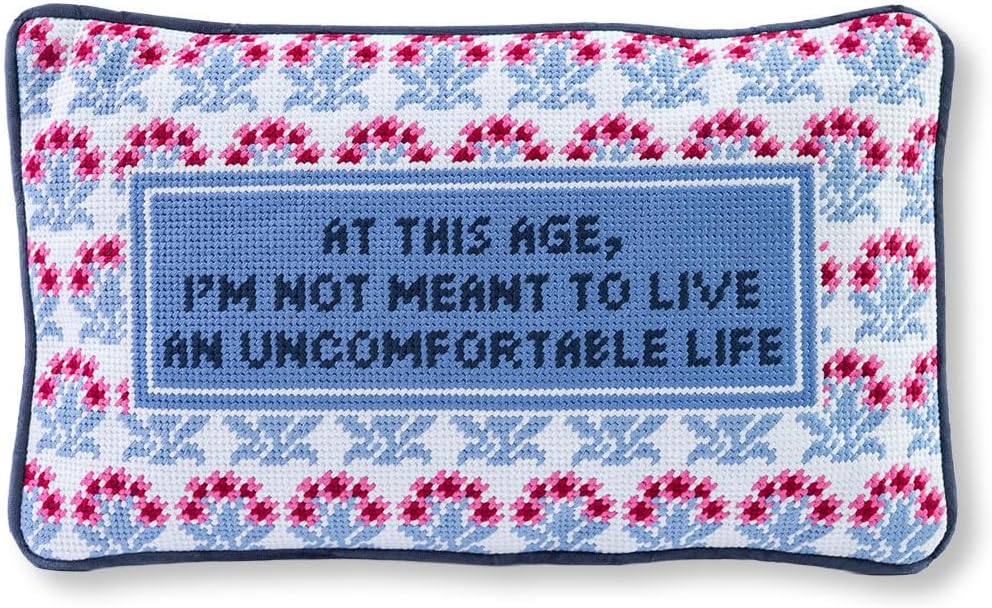 Needlepoint Decorative Throw Pillow 9x15 Inches
