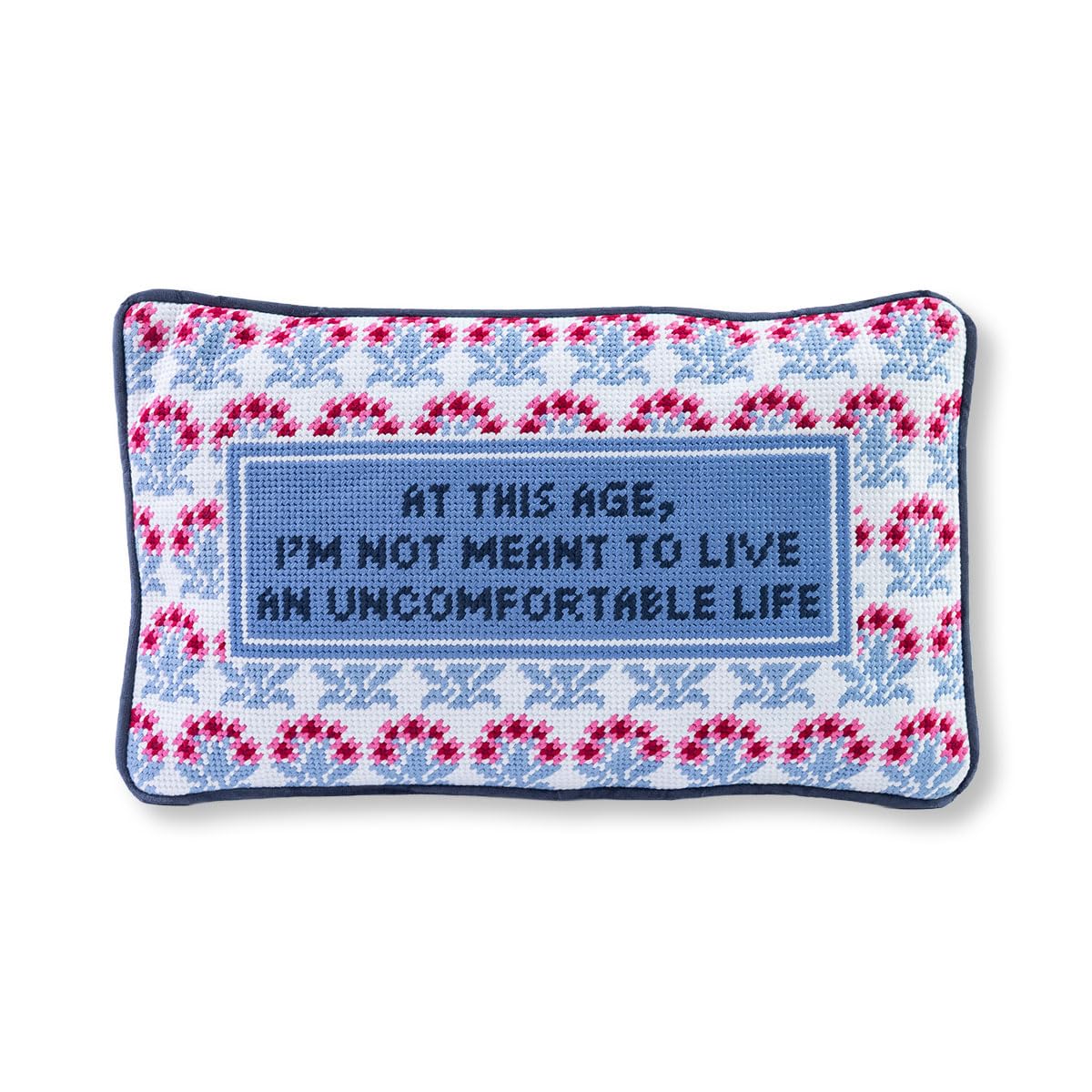 Needlepoint Decorative Throw Pillow 9x15 Inches
