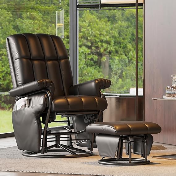 360° Swivel Recliner Chair with Ottoman