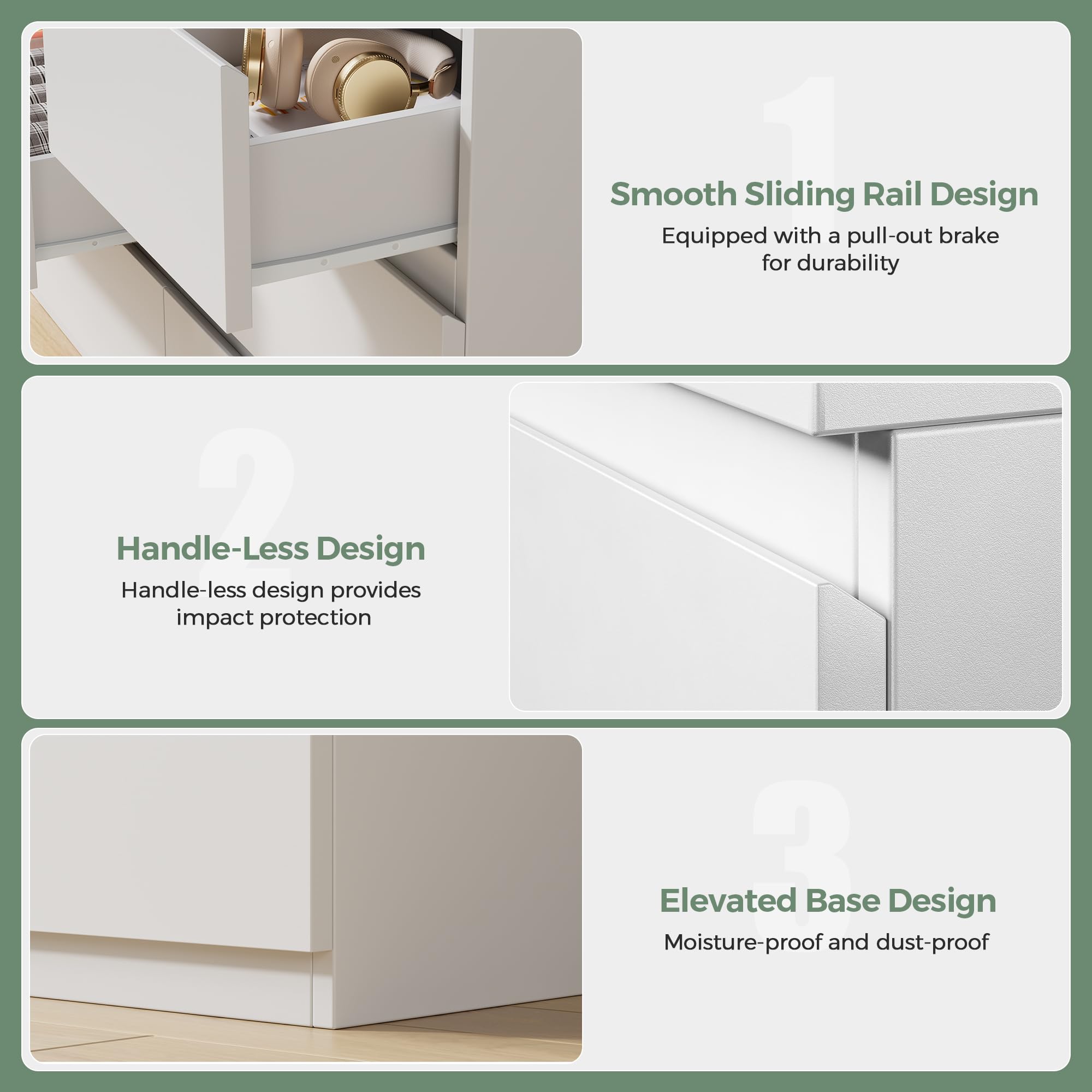 7 Drawer Dresser for Bedroom with Deep Storage