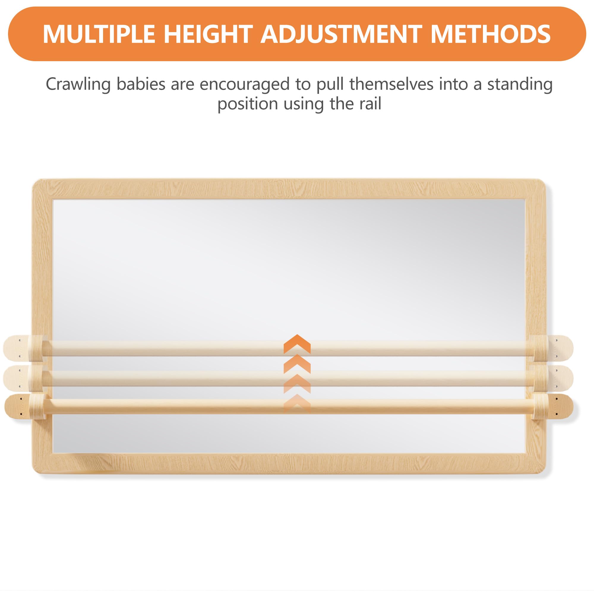 Montessori Baby Mirror with Pull-Up Bar