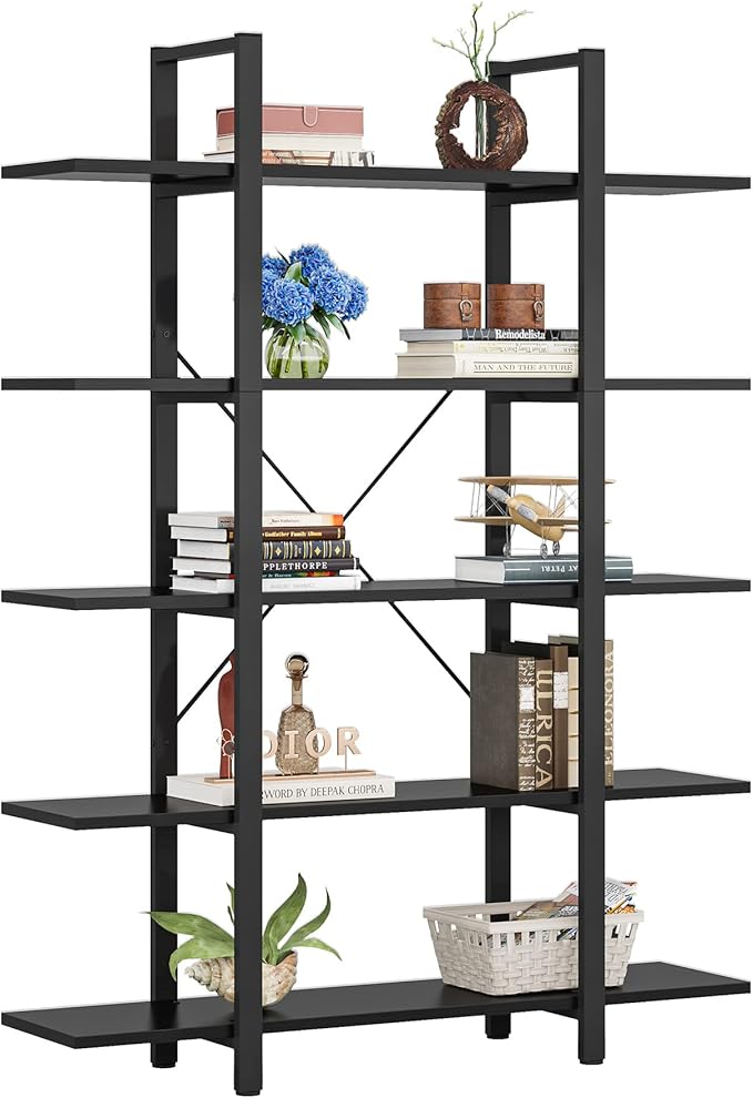 5-Tier Industrial Bookshelf