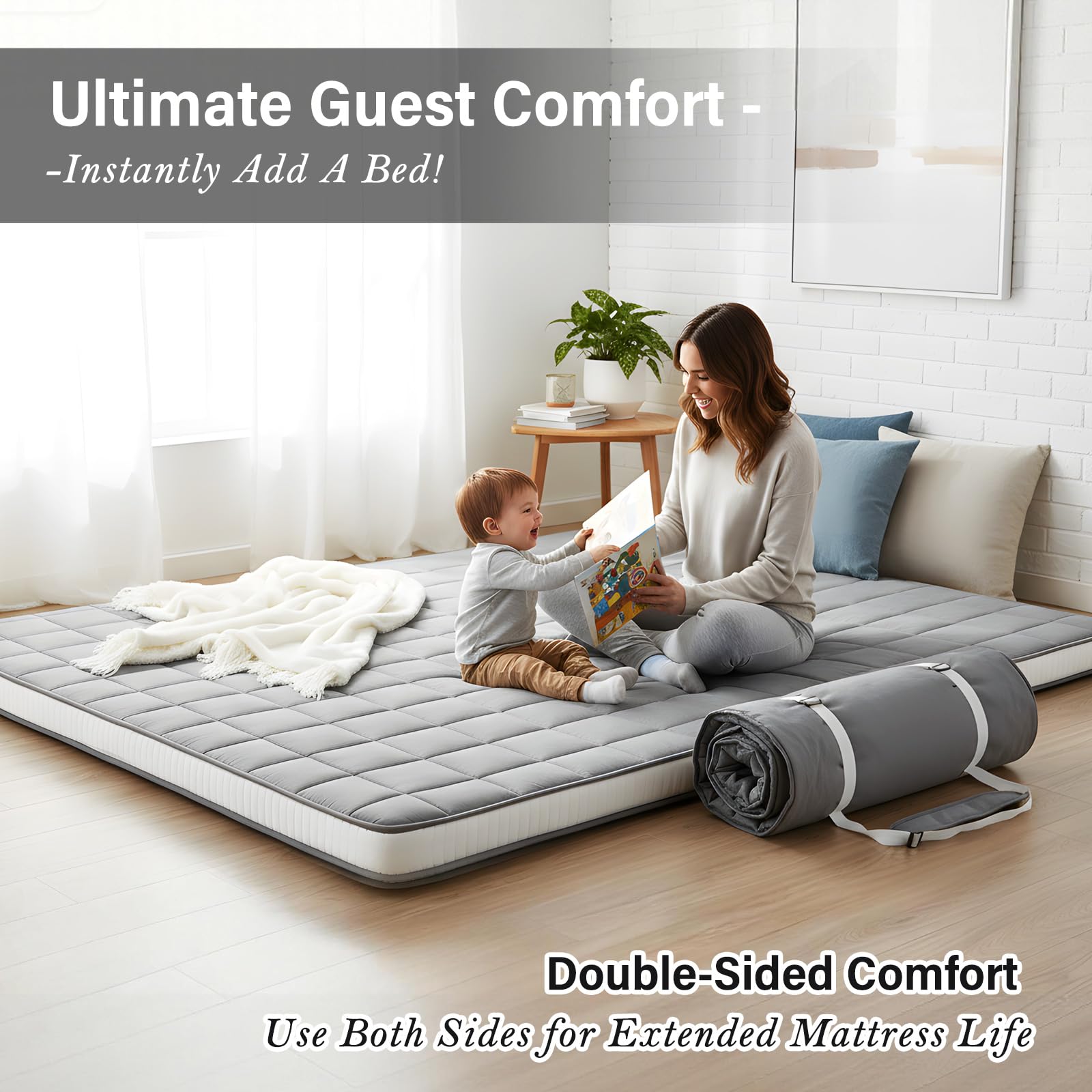 Japanese Floor Mattress Queen Size 4 Inch Thick