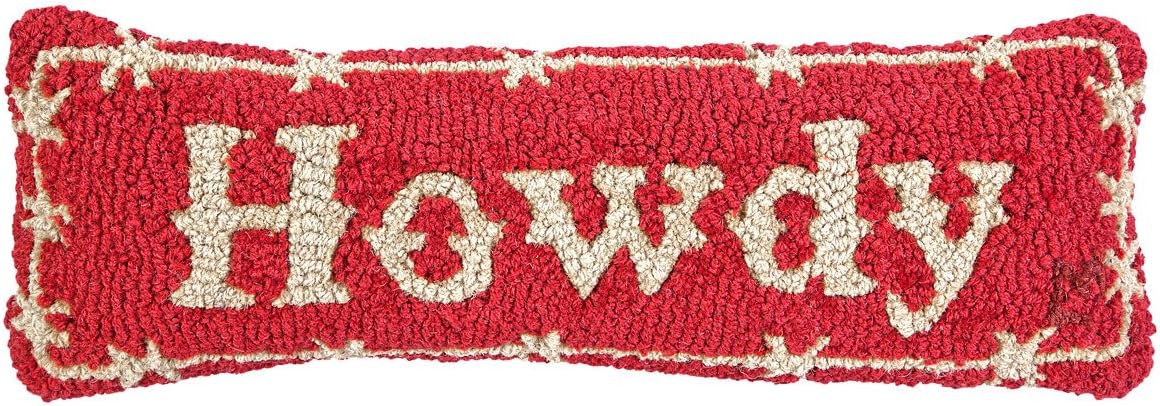 Howdy Hand-Hooked Wool Decorative Throw Pillow