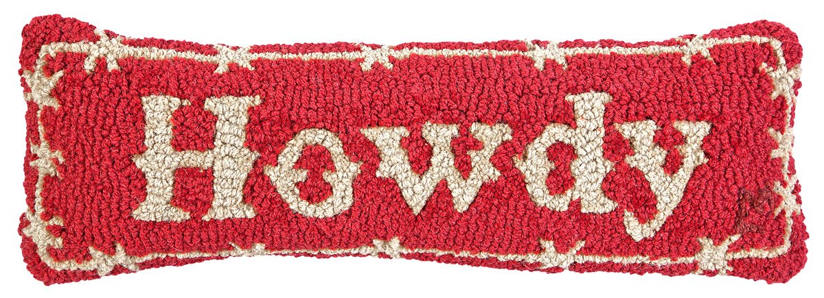 Howdy Hand-Hooked Wool Decorative Throw Pillow