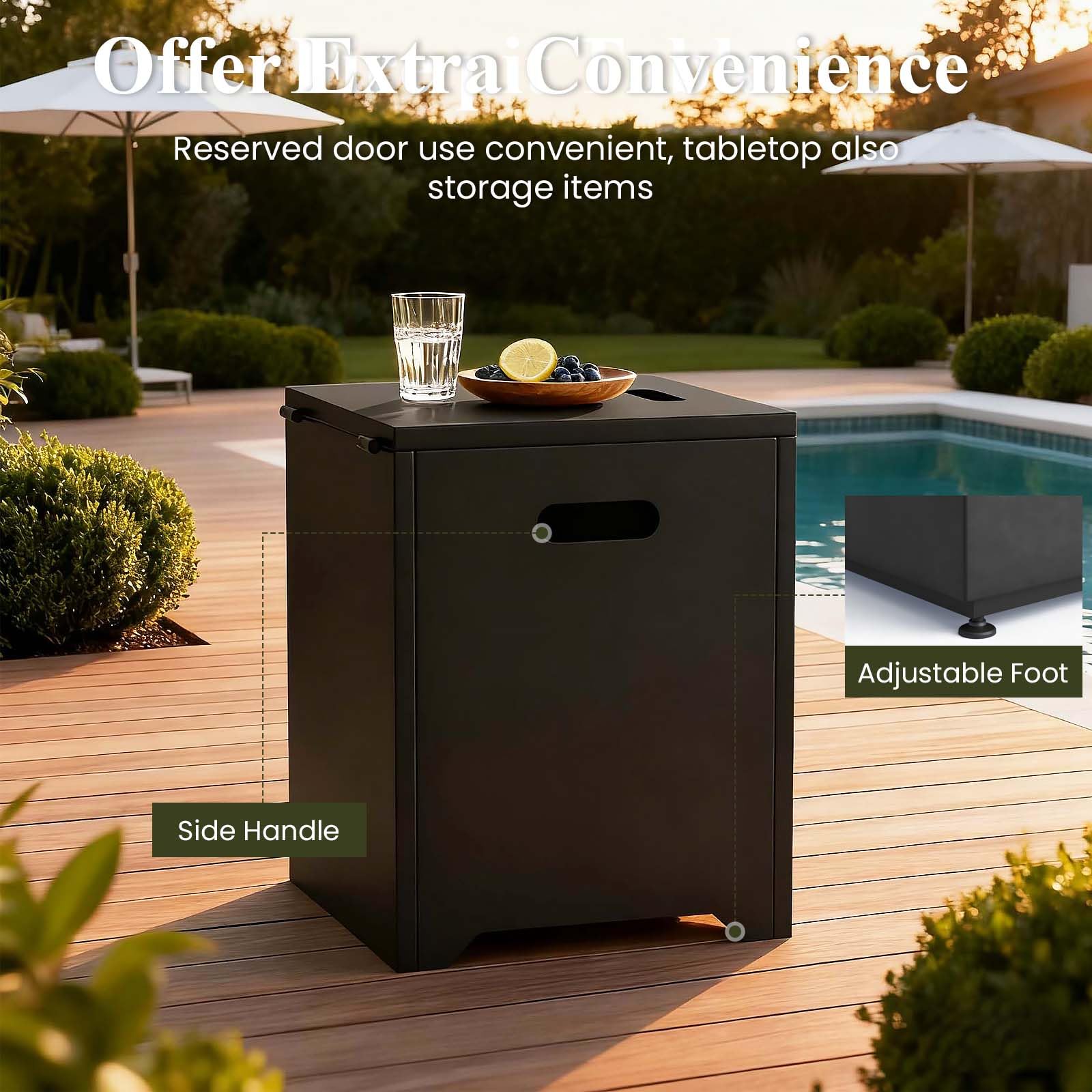 42 Inch Outdoor Fire Pit Table with Hidden Fuel Tank