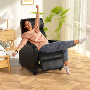 Massage Recliner Chair, Single Sofa Chair with Remote Control, Chair Recliner, Lazy Recliner Chair, Living Room Recliners with Pu Leather Padded Seat Backrest, Recliner Chairs for Adults, Black